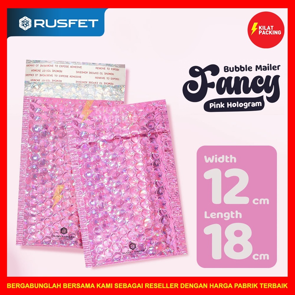 

AMPLOP BUBBLE MURAH|BUBBLE MAILER|BUBBLE PACKING PINK HOLOGRAM 12X18CM