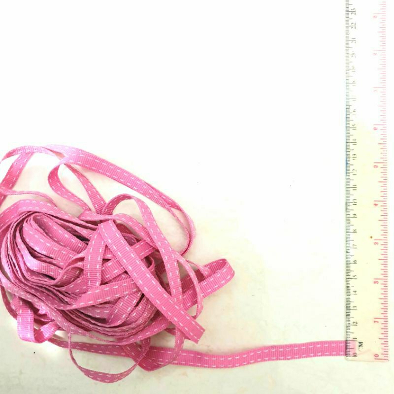 

Pita Grossgrain pink muda bintik 1 cm