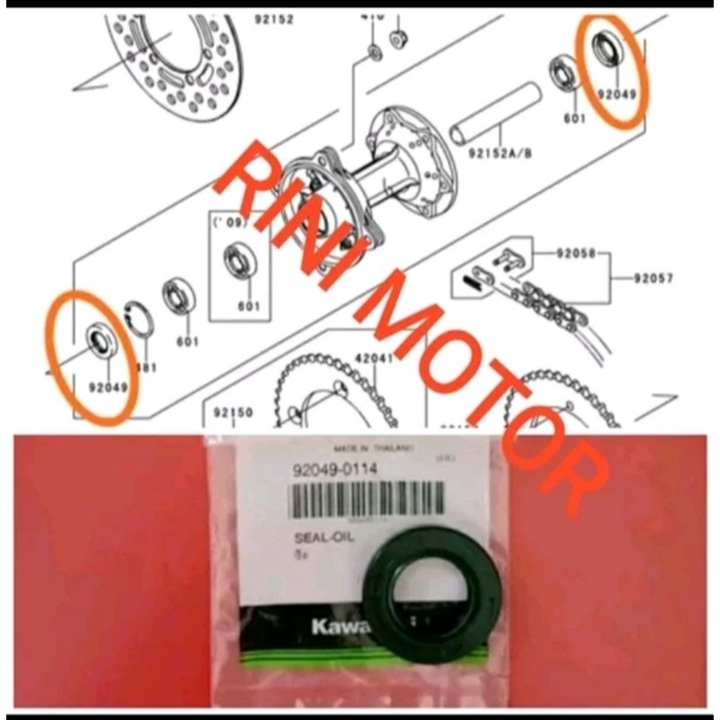 seal roda tromol belakang klx 150 KLX150 original