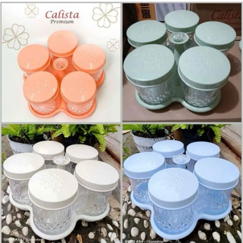 Toples Calista 6 daun/wadah tempat snack makanan/toples set kue lebaran
