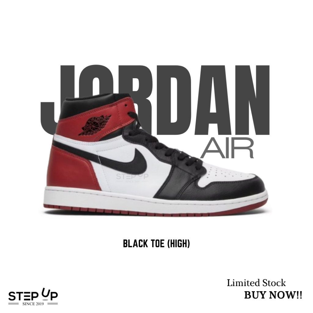 Sneakers Nike Air Jordan 1 Retro High Black Toe BNIB Authentic 100%