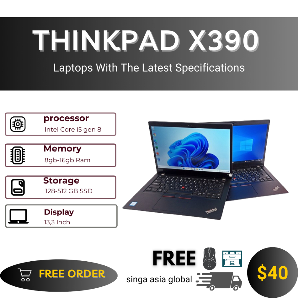 Laptop Lenovo Thinkpad X230 X240 X250 X260 X270 X280 Core i5 / i7 RAM 8Gb SSD 256Gb BERGARANSI ORIGI