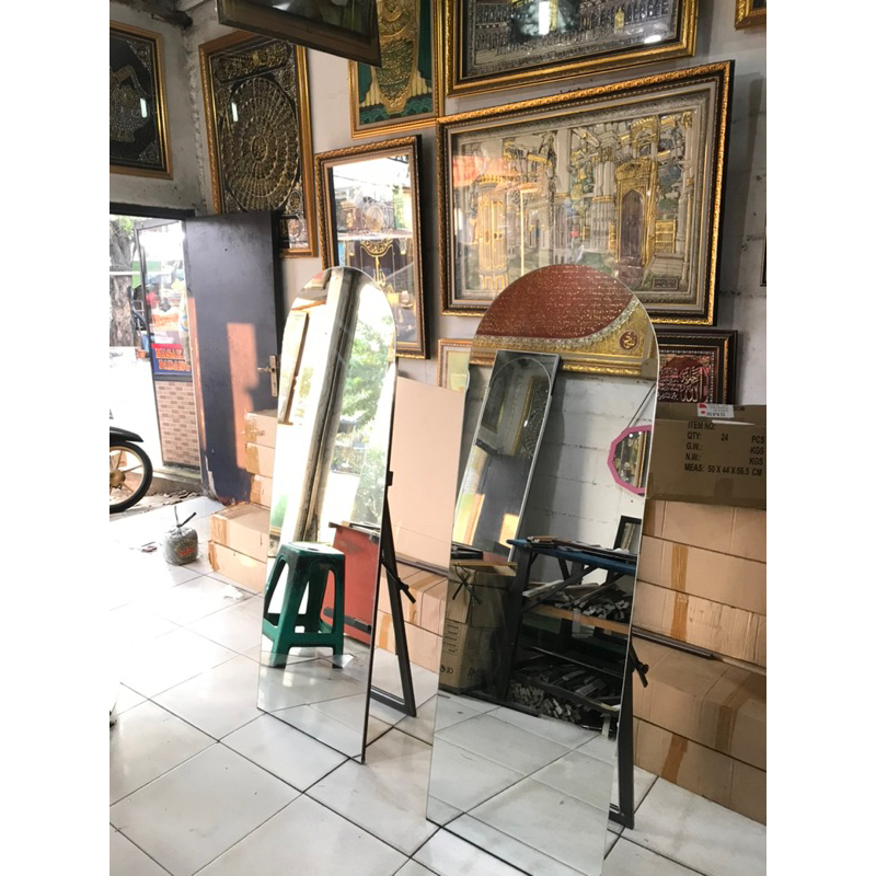 Standing Mirror Oval Frameless Fullbody 50x150cm Cermin Berdiri FullBody Aesthetic Standing Miror Ju