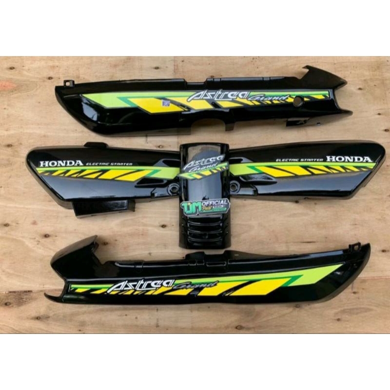 Cover Body Bodi Set Honda Astrea Grand Grand Bulus Grand Pacul 91 92 List Hijau Muda Kuning