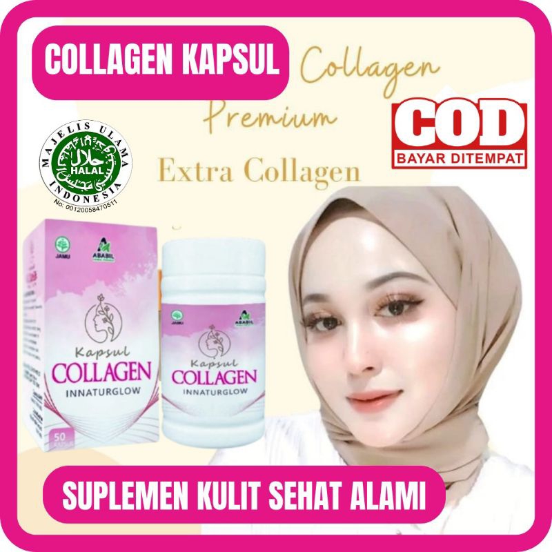 KAPSUL COLLAGEN INNATURGLOW ISI 50 - COLLAGEN KAPSUL ABABIL SUPLEMEN KECANTIKAN NUTRISI KULIT SEHAT 