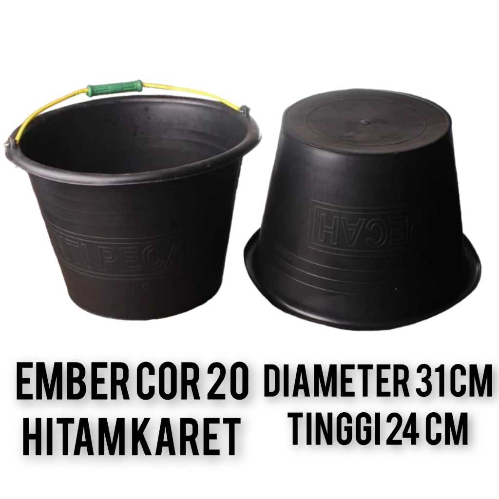 Ember Cor Plastik Hitam Timba Cor 20 Anti Pecah Termurah
