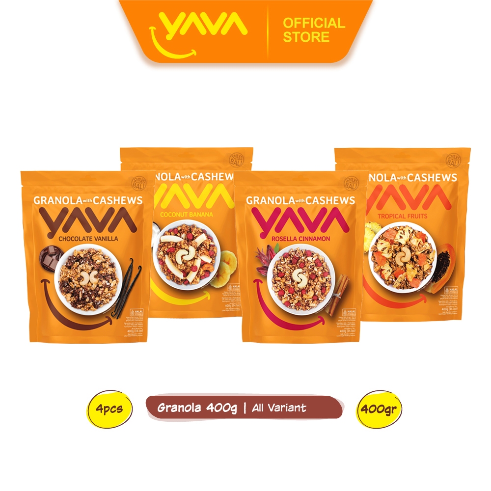 

(YAVA) EAST BALI CASHEWS GRANOLA BITES ALL VARIAN 400gr