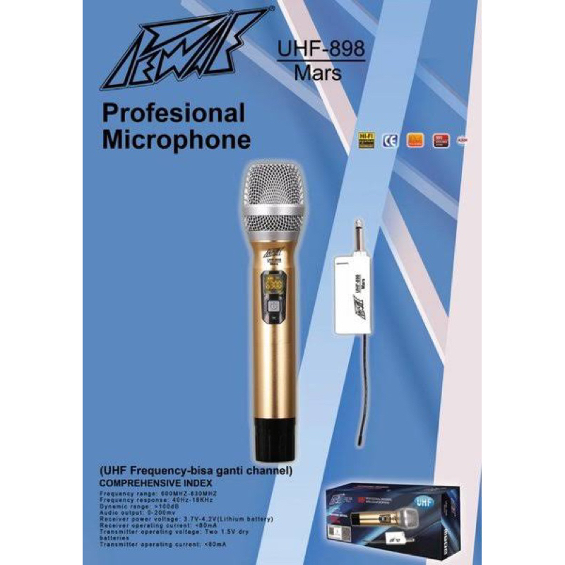 PEWIE UHF-898 MARS PEWIE WIRELESS MIC PEWIE  MIC PROFESIONAL DINAMIC MIK VOKAL PEWIE VOCAL MIC PEWIE