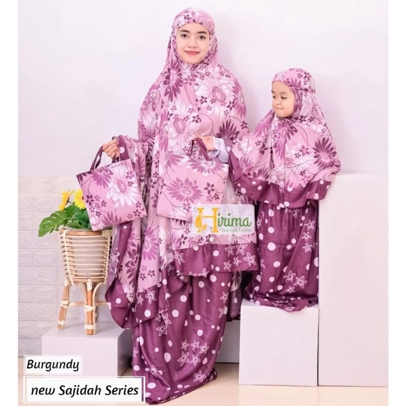 Mukena Couple Sajidah Series Burgundy 1-2th dan Dewasa