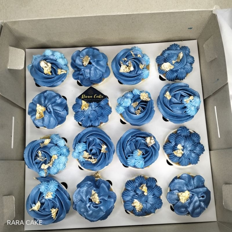 

cup cake mini warna biru navi mengkilat//cup cake cantik //cup cake navi