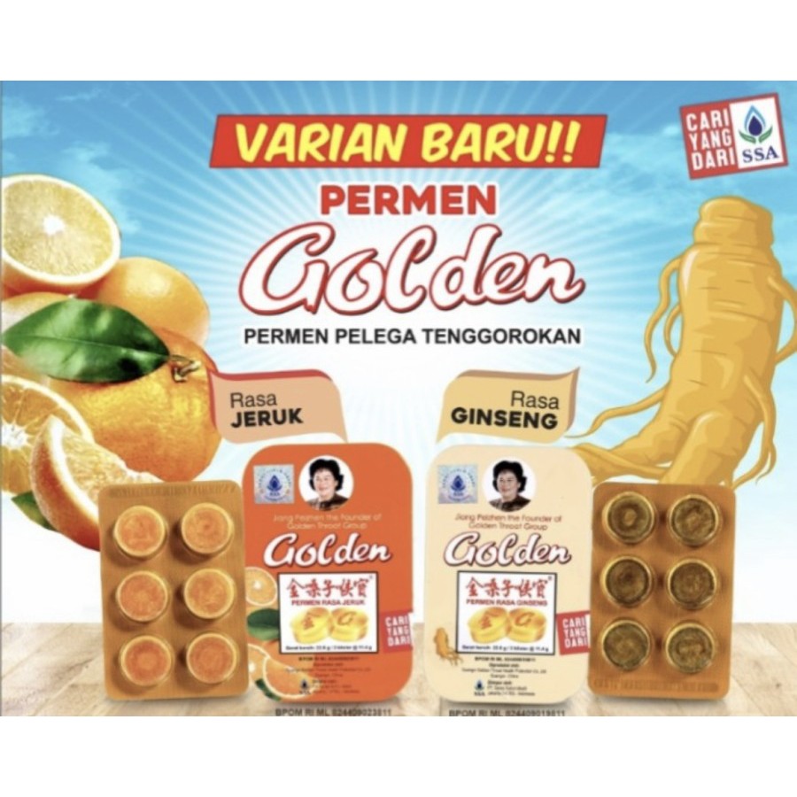 

Permen Golden Throat Varian Baru Rasa Jeruk & Ginseng Permen Pelega Tenggorokan