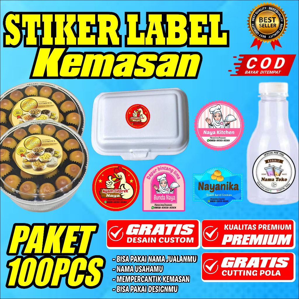

(100 PCS STIKER) CETAK STIKER LABEL MAKANAN MINUMAN LABEL KEMASAN STIKER TOPLES STIKER RAMADHAN STIKER LEBRAN CUTTING CUSTOM