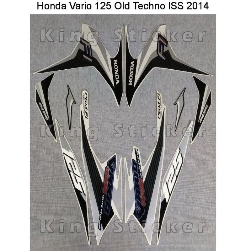 STRIPING HONDA VARIO TECHNO 125 OLD FI ISS 2014 PUTIH