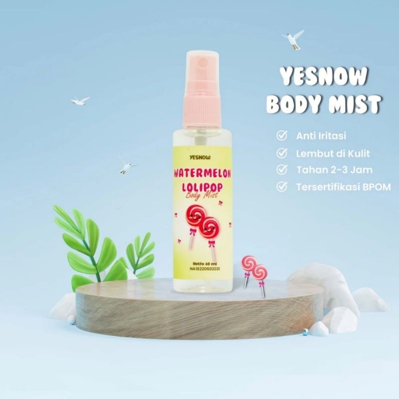 Yesnow Body Mist Watermelon Lollipop 60ml Parfum Perfume Spray Semprot Anak Anak Kecil Sekolah Remaj