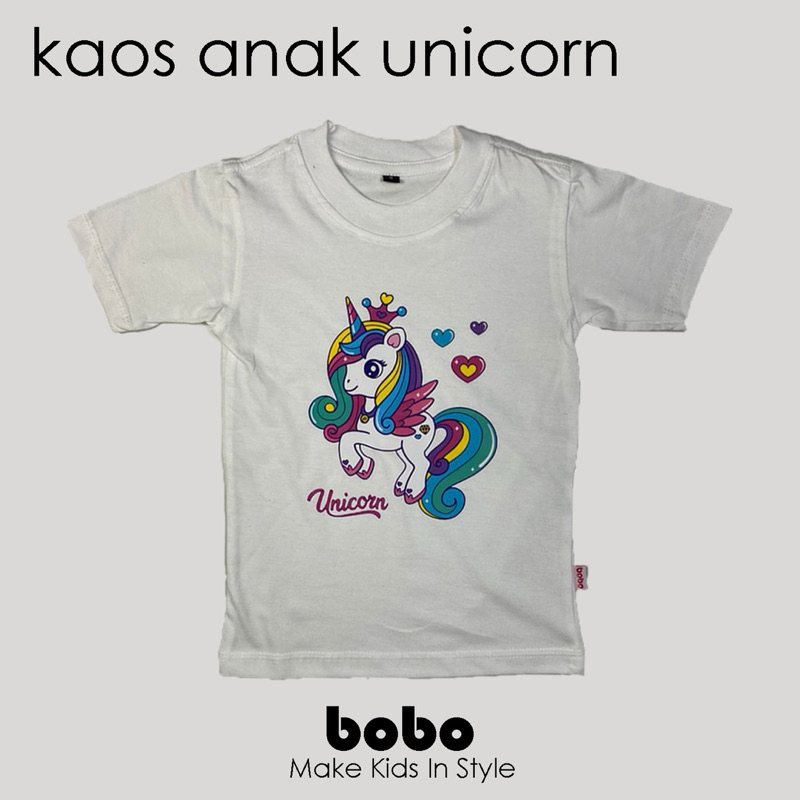 BAJU KAOS ANAK PEREMPUAN UNICORN 1 - 7 TAHUN