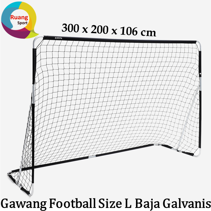 Kipsta Gawang Sepak Bola Futsal Size L Bahan Baja Galvanis Gawang Bola Football Goal Ukuran 300 x 20
