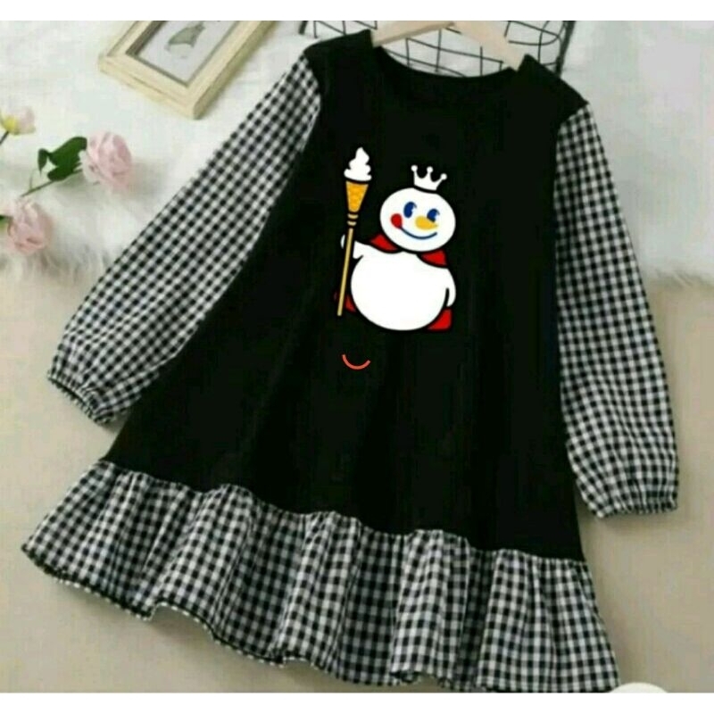 Dress anak perempuan mixue CRINKLE 1-8 tahun/tunik anak mixue terlaris/atasan anak perempuan crinkle