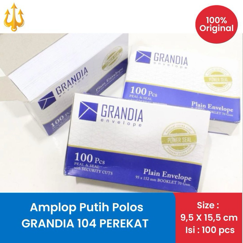 

Amplop Putih / Amplop Polos Pendek 104 Grandia (Pak)