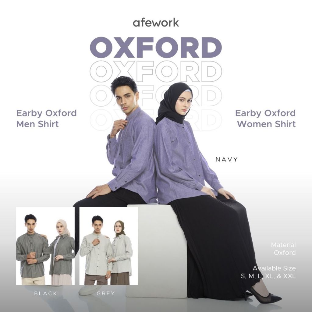 AFEWORK Earby Oxford Women Shirt Kemeja Atasan Wanita Bahan Oxford