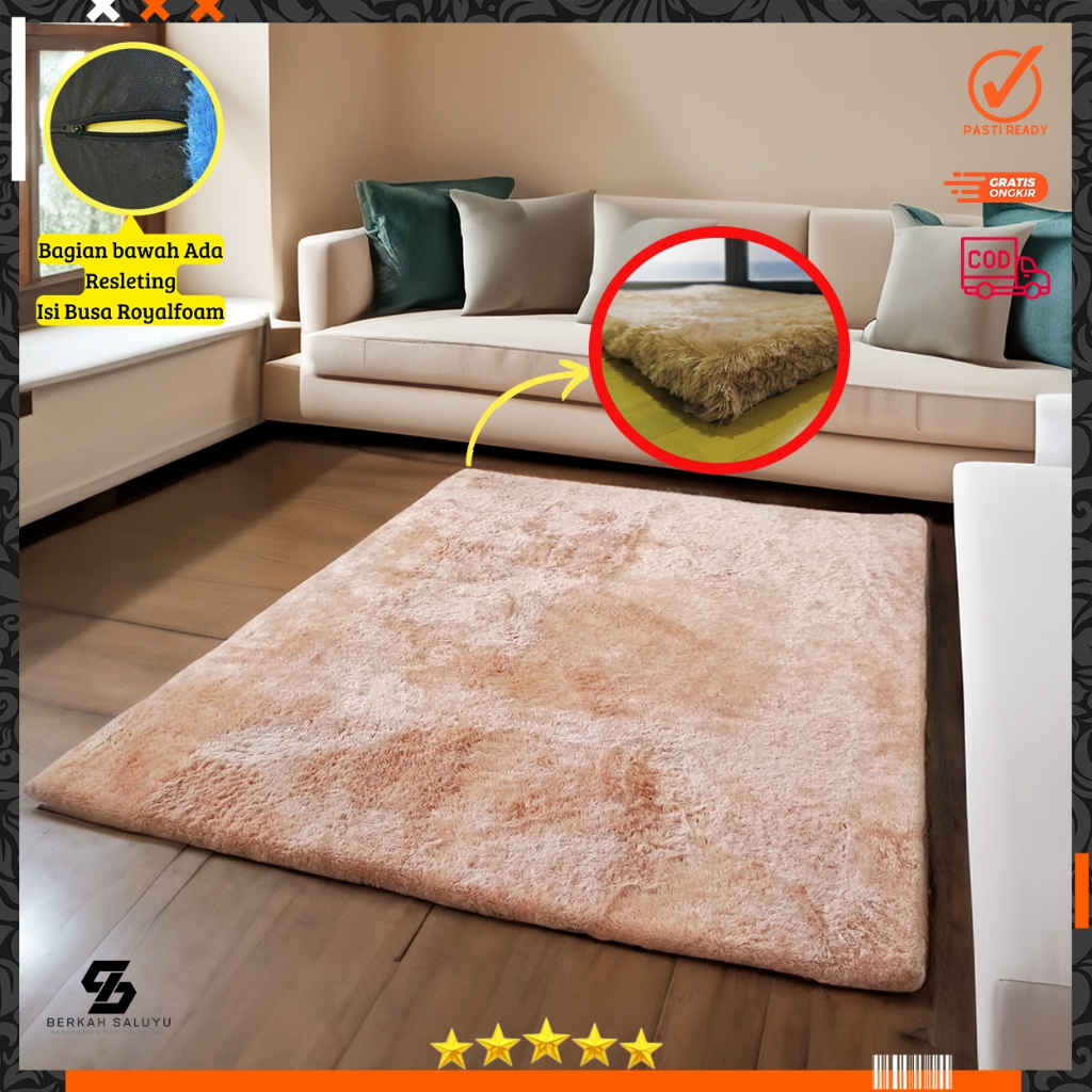 Karpet bulu rasfur empuk ukuran 180X80X4.5CM ISI BUSA SPB