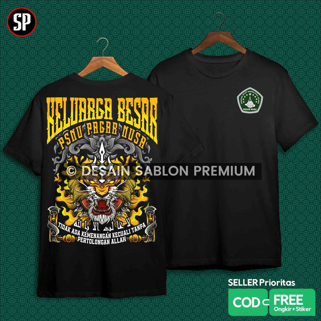 Kaos PAGAR NUSA Harimau Trisula Terbaru / FREE STIKER / Sablon Plastisol Distro PN Nyell Gasmi Raja 