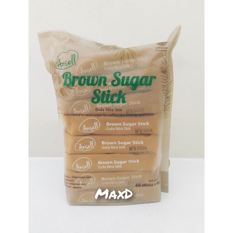 

BROWN SUGAR Gula Nira Stick /Stik Ansell 8 gr Repack 10 Pcs