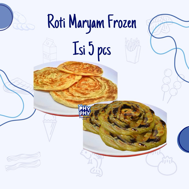 

Roti Mayam Frozen Original & Coklat isi 5 pcs / Roti Maryam Coklat