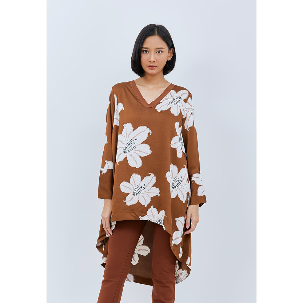ODIVA - Ziva Asymmetric Tunic  | Atasan Wanita Tunik Motif