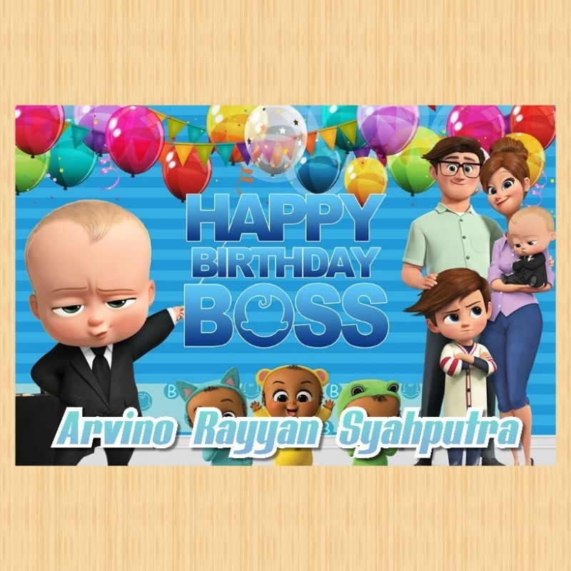 Spanduk BOSS BABY BOSS banner BOSS BABY BOSS spanduk banner ultah anak background BOSS BABY BOSS cus