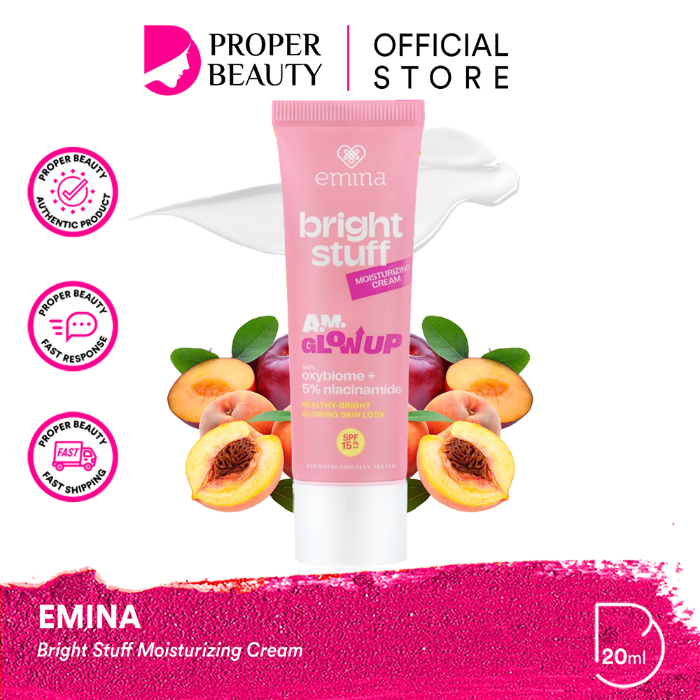 EMINA Bright Stuff Moisturizing Cream Indonesia / Pelembab Wajah 20ml / For A Brighter & Glowing Loo