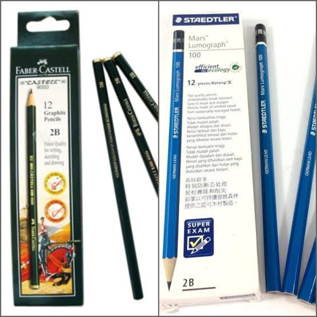 

(ECER) ORIGINAL Pensil 2B Faber Castell Pensil 2B Staedtler / alat tulis sekolah / pensil ujian