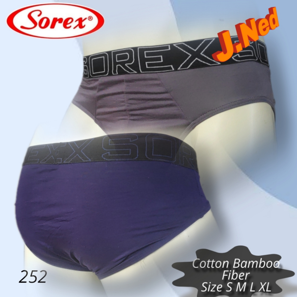 J252 Sorex Celana Dalam Pria Dewasa, Celana Dalam Pria Segitiga Sorex Katun Fiber Size S - XL