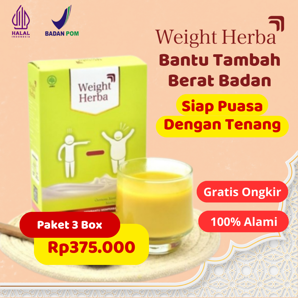 

Paket 3 Box | Weight Herba - Susu Penambah Berat Badan & Nafsu Makan Turunkan Kadar Gula Darah Halal
