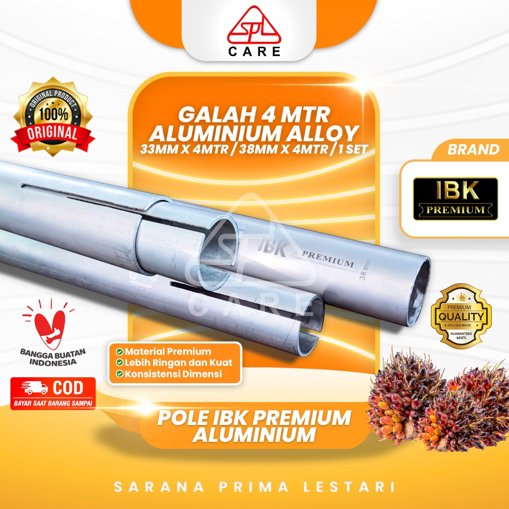 [ORIGINAL] PIPA EGREK SAWIT IBK GALAH PIPA ALUMINIUM IBK PREMIUM POLE UKURAN 32 mm, 38 mm, 4+4 METER