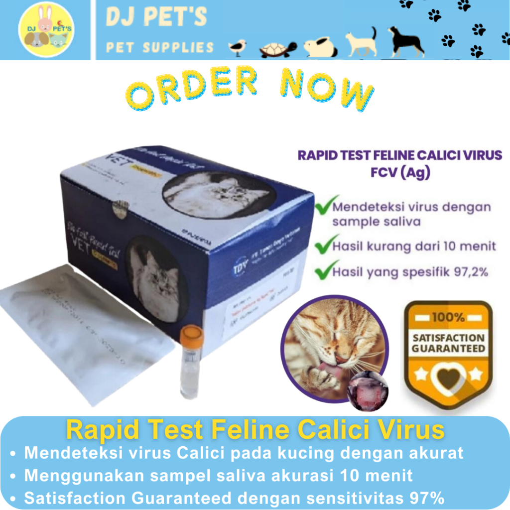Alat rapid tes virus kucing Feline Calici Virus FCV 1 set