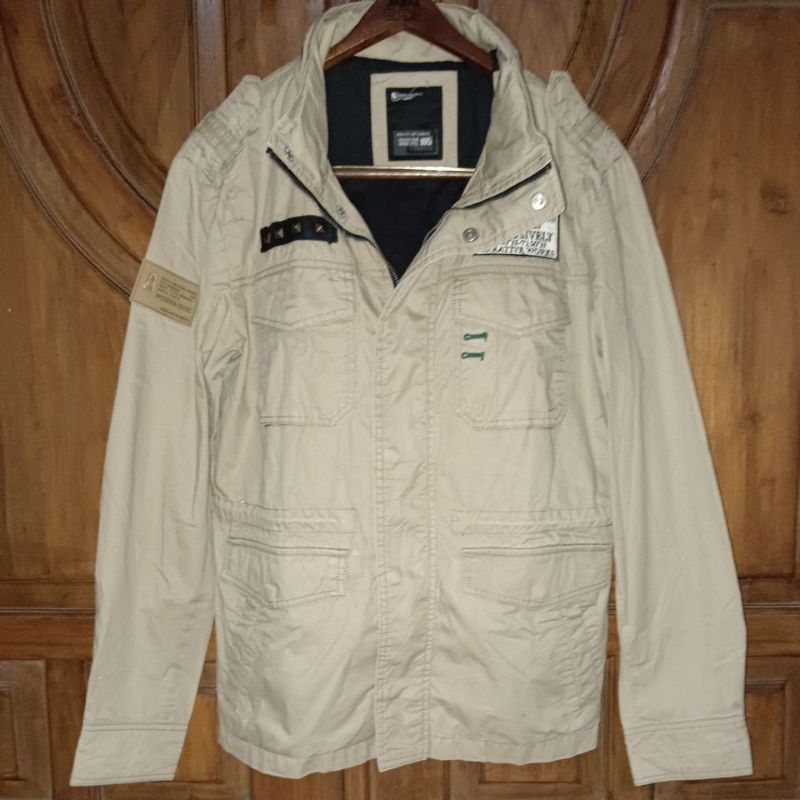 NEW ABSOLUTE JOFF JEANS 23 Jaket Parka Unisex Katun Cream Bigsize