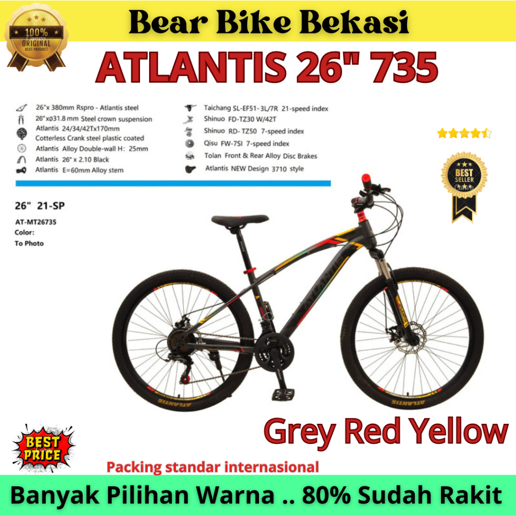 KHUSUS KARGO - Sepeda Gunung MTB Atlantis AT MT 24" / 26" 69 G / 730 / 735 21S / SUMAX 26 / FOSTER 2