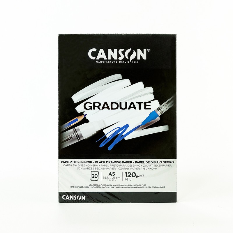 

Canson Graduate Black Drawing Paper A5