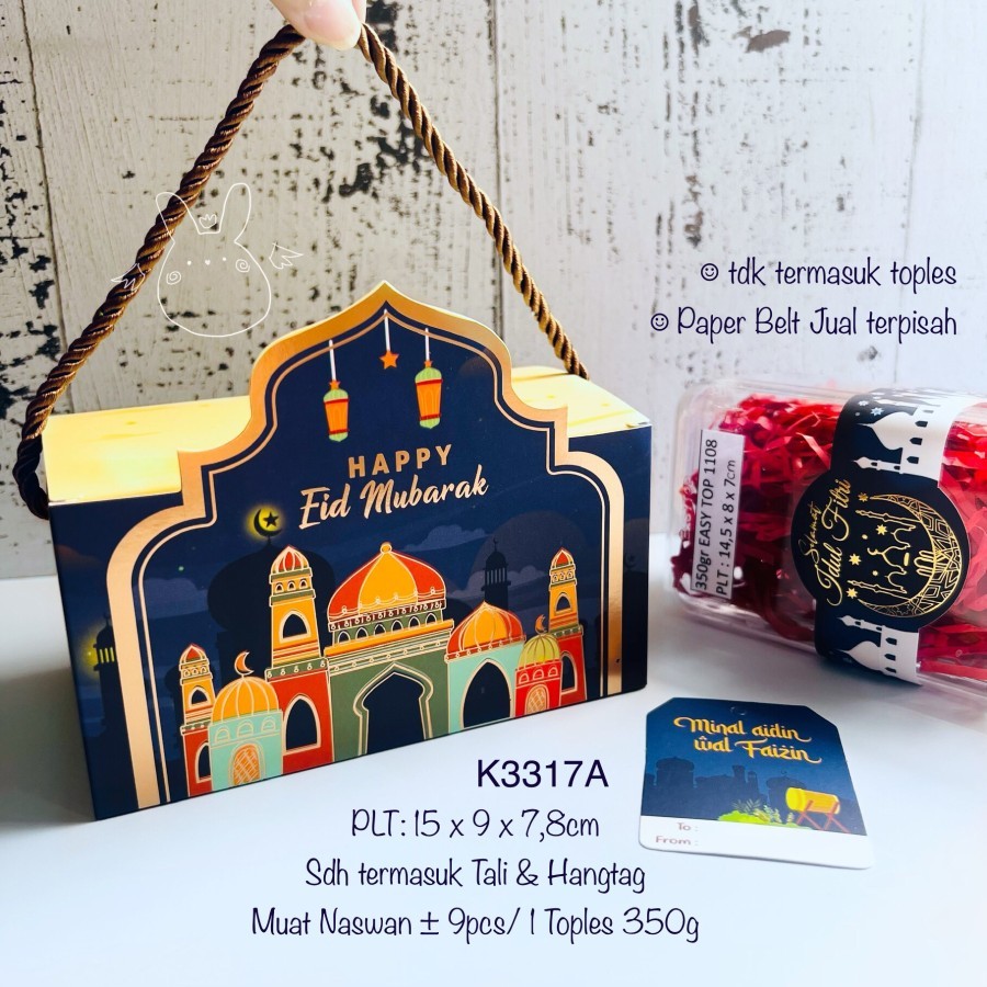 

K3317 Kotak Lebaran| Dus Idul Fitri| Eid Mubarak Box | Muat 1 Toples Nastar| Cookies K33