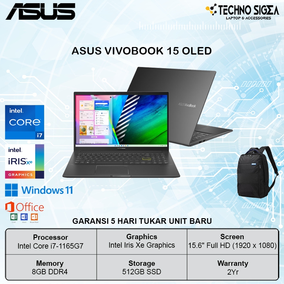 ASUS Vivobook 15 OLED K513EA i7 1165G7 8GB 512GB 15.6 FHD