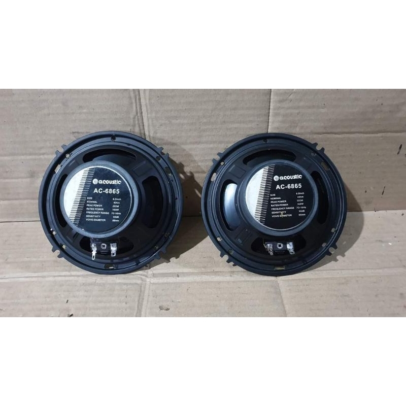 speaker component 6inch 4ohms 2200watts mid bass acoustic ac-6865 ex display normal Siap pakai