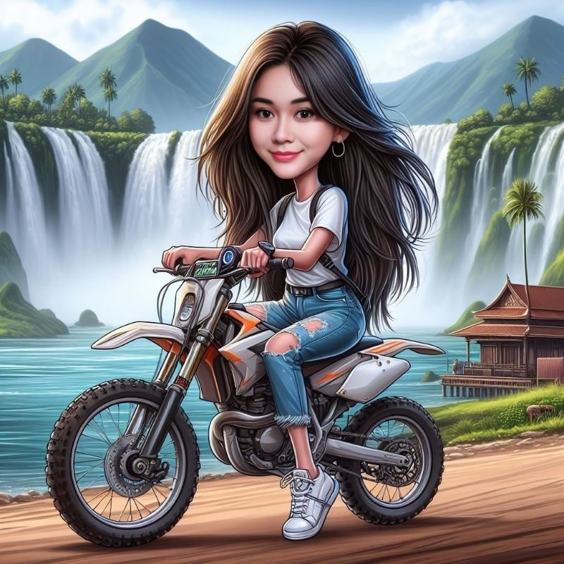 Edit Foto Karikatur Anak Motor Cross