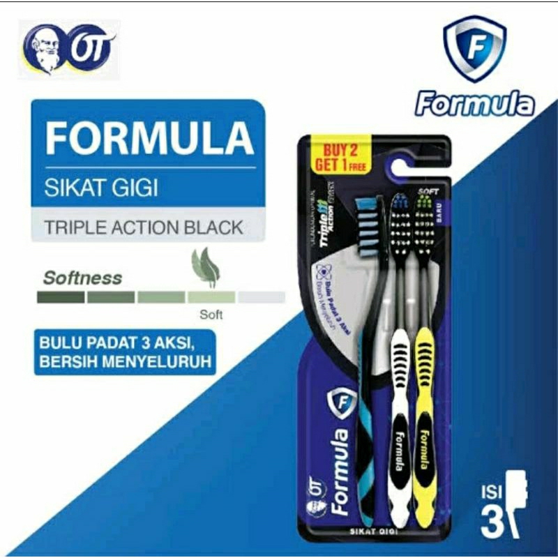 Formula sikat gigi Triple Action black 3pcs.