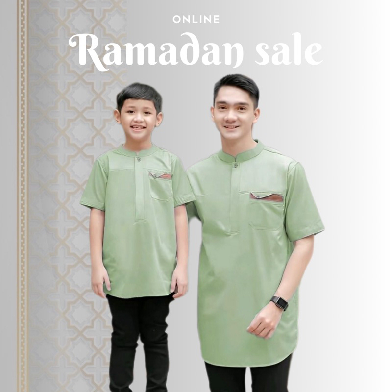 Baju Koko Couple Ayah Dan Anak Baju Koko Anak Umur 5 Sampai 15 Tahun Muslim Keluarga Lengan Panjang 