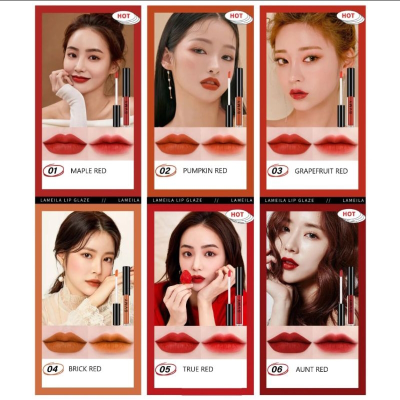 Lameila 1063 SVMY Lipstik Lip Gloss Shiny Glamour Matte Lip Glaze Waterproof Tahan