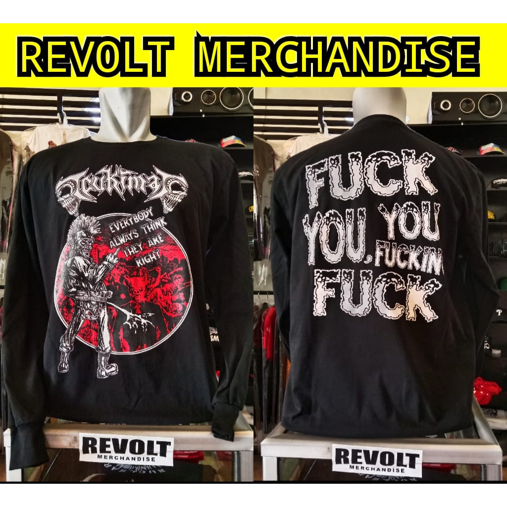 Kaos lengan panjang tcukimay, kaos lengan panjang punk, kaos band, revolt merchandise