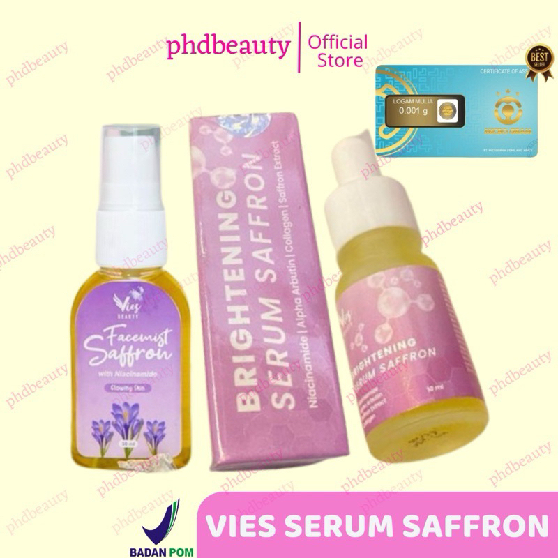 COD SIAP KIRIM‼️BPOM SERUM GLOWING SAFFRON VIES BEAUTY ORIGINAL GLOW SERUM SAFFRON VIES BEAUTY FACEM