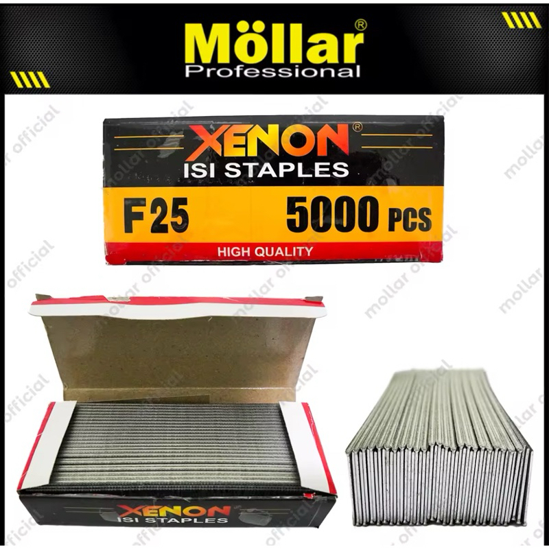 

XENON Isi Staples Mesin Paku Tembak F25 Lurus Mata Air Nailer Nail Gun Angin Steples F 25 25MO/Refill Air Nailer Stapler Gun