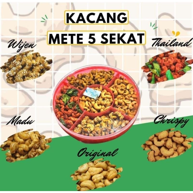 

Kacang Mede 5 tray /5 rasa