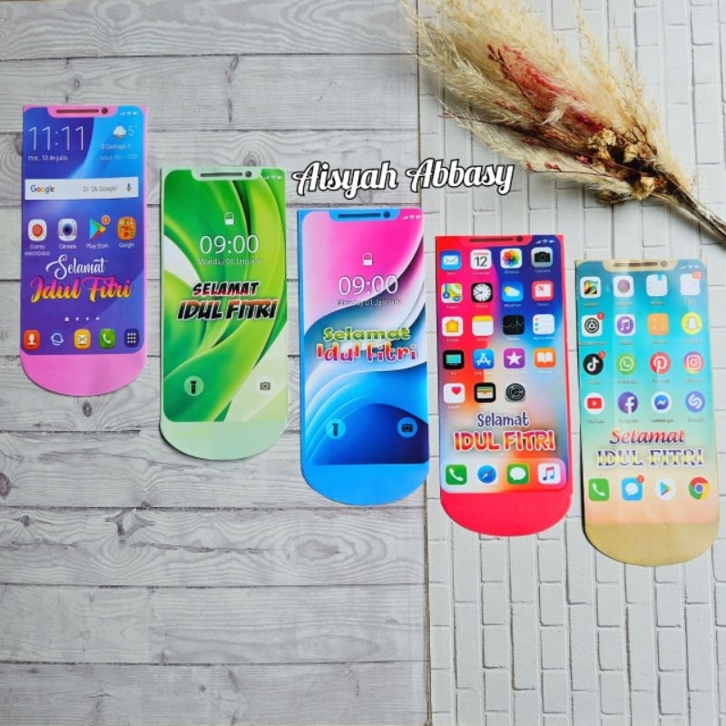 

Amplop lebaran ampau lebaran karakter Casing HP ukuran panjang isi 10 lembar mix gambar